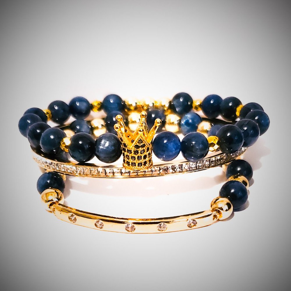 Women Kyanite Crown Bracelet Set